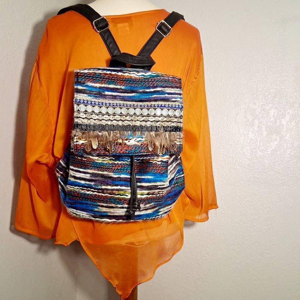 MIKA New York Boho Textile Backpack Purse